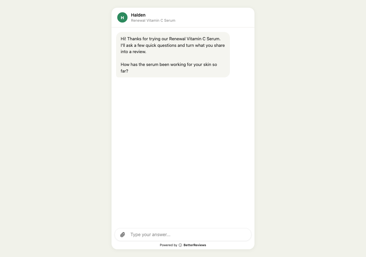 Star-tap entry screen asking 'How was your purchase?'