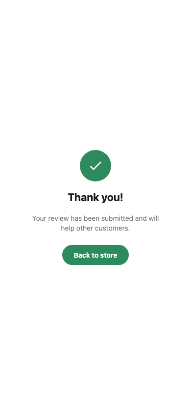 Thank-you screen shown after submission